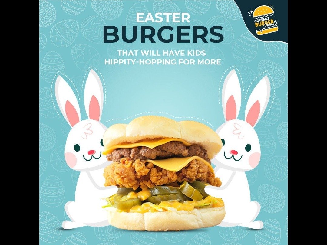 Get egg-cited for our Easter deal! Sink your teeth into our juicy house burger and enjoy 15% off on April 9th only. For walk-in and takeaway only! Get egg-cited for our Easter deal! Sink your teeth into our juicy house burger and enjoy 15% off on April 9th only. For walk-in and takeaway only!